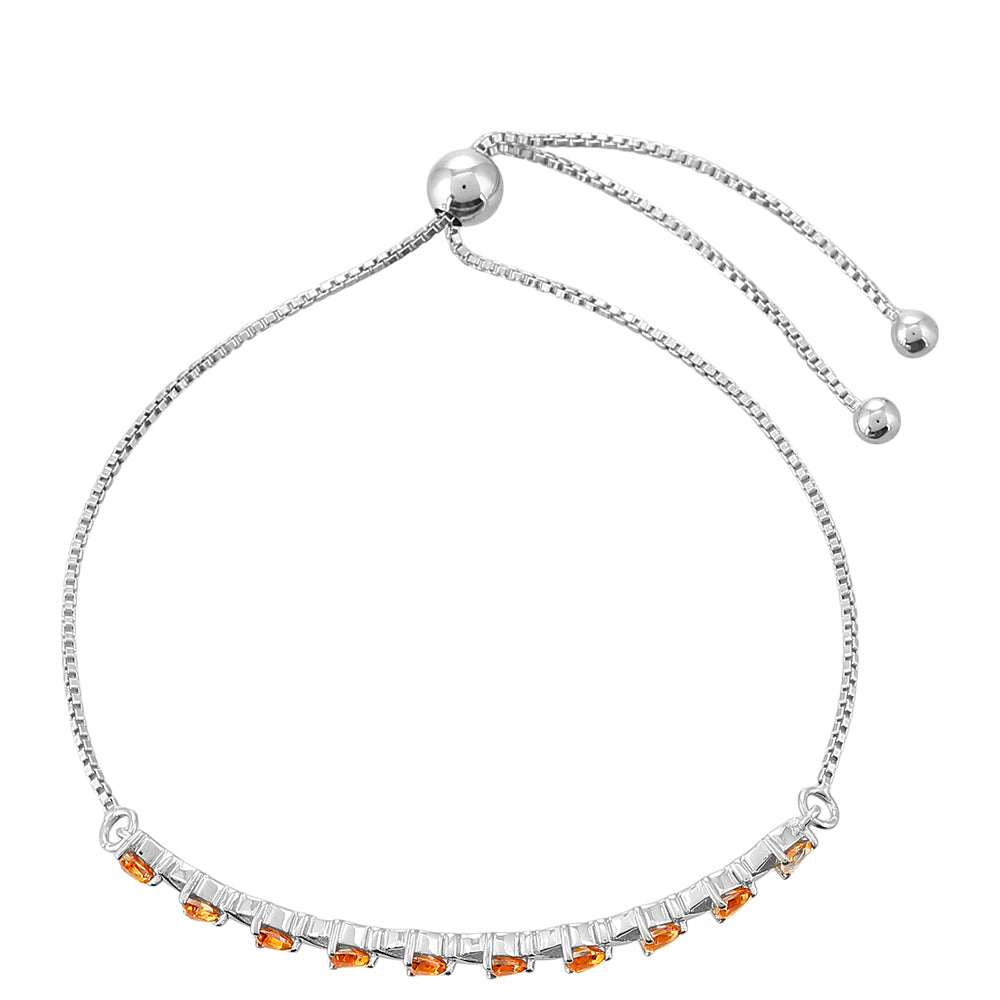 Silberarmband mit Padparadscha Quarz
