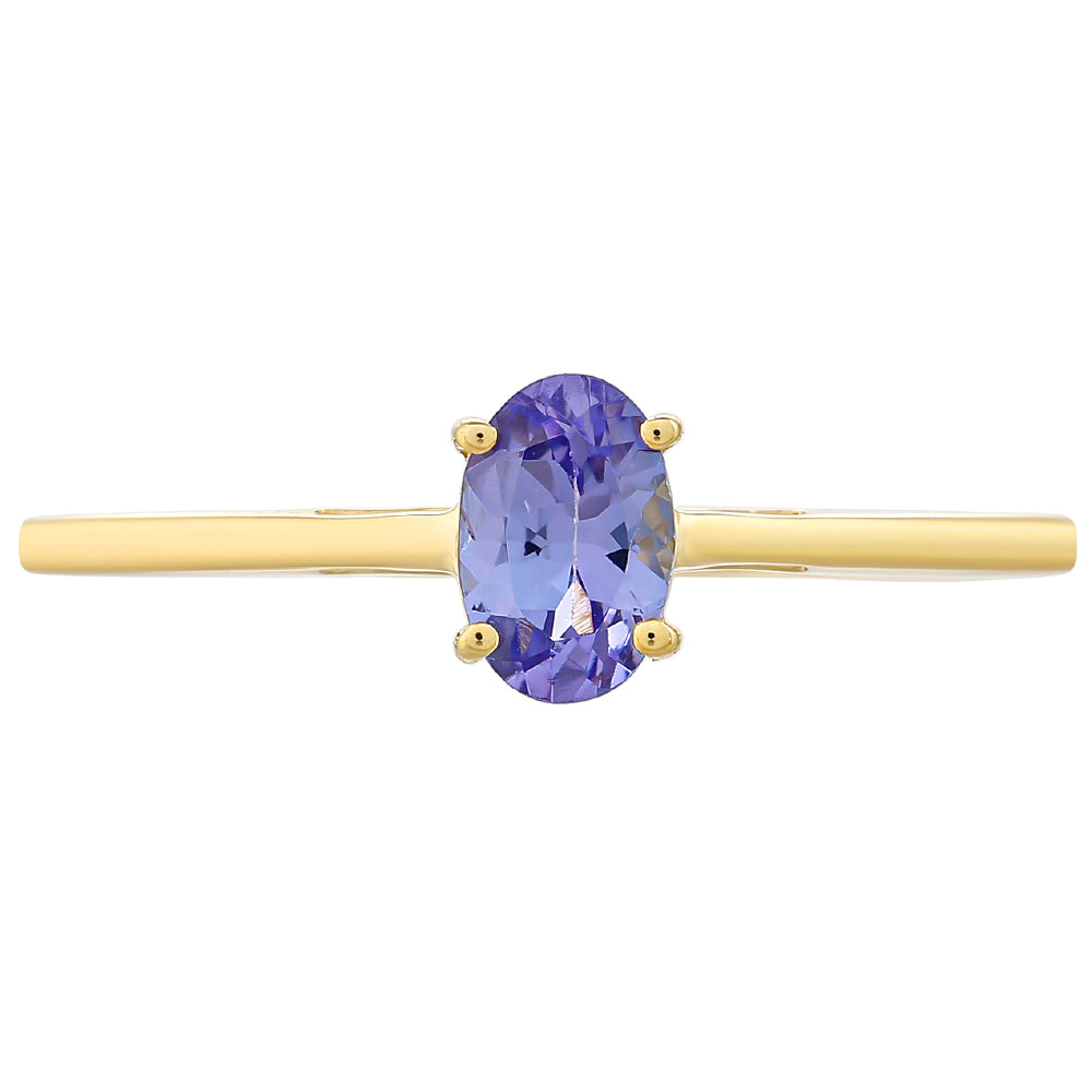 Goldring mit Tansanit - Klasse AAA