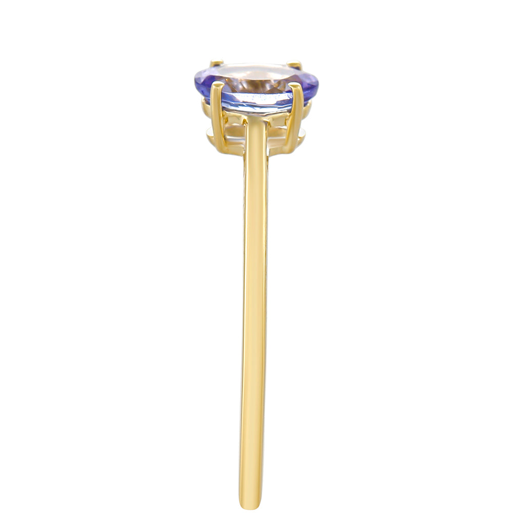 Goldring mit Tansanit - Klasse AAA
