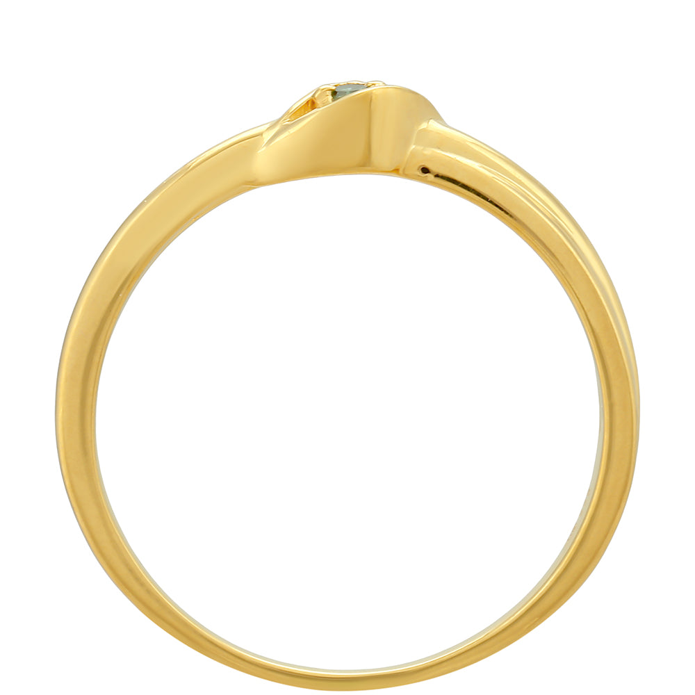 Goldplattierter Silberring mit grünem Diamant