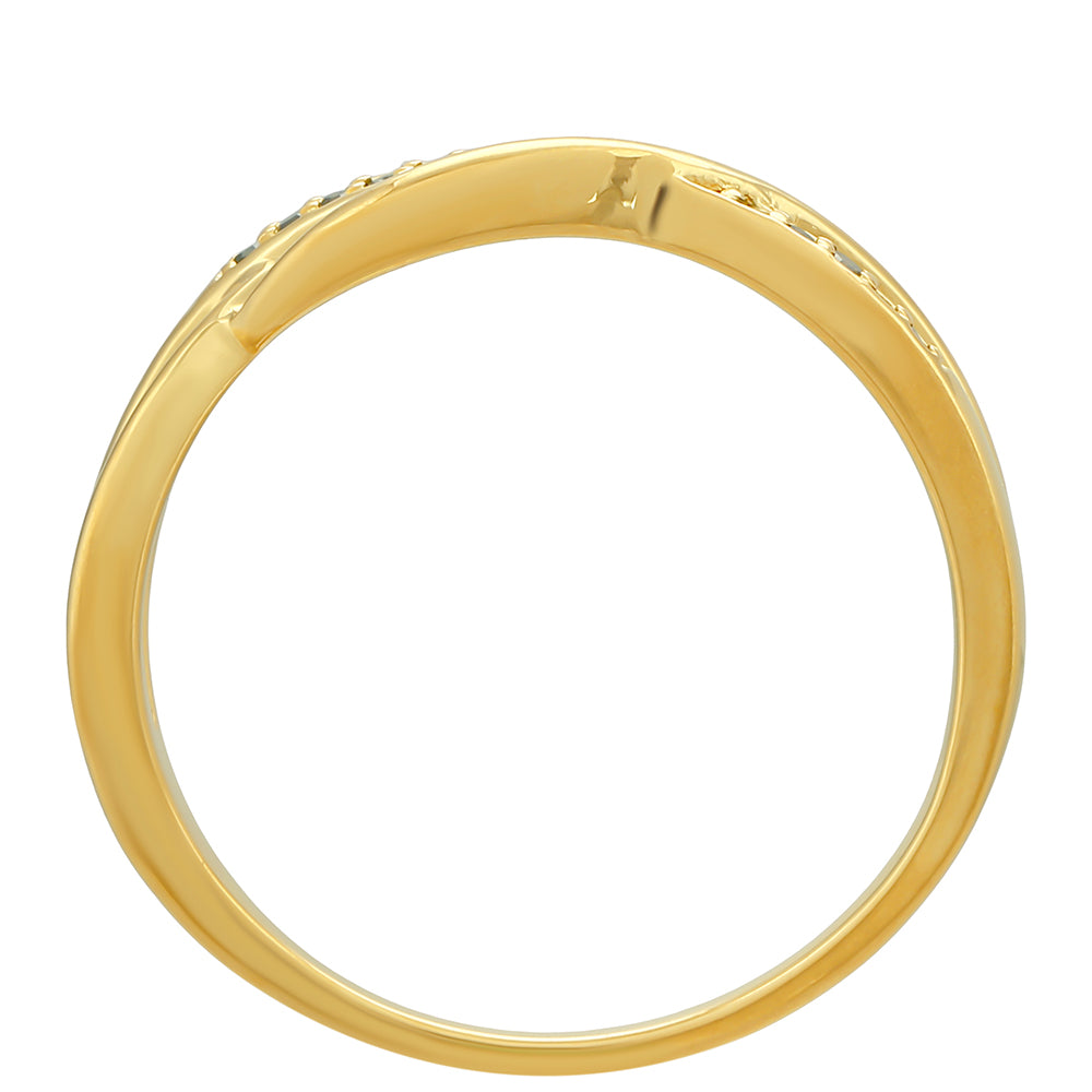 Goldplattierter Silberring mit grünem Diamant