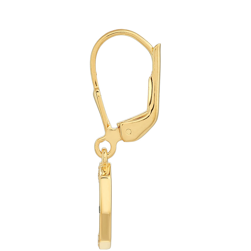 Goldplattierte Silberohrringe mit grünem Diamant