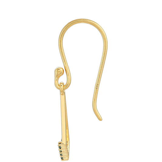 Goldplattierte Silberohrringe mit grünem Diamant