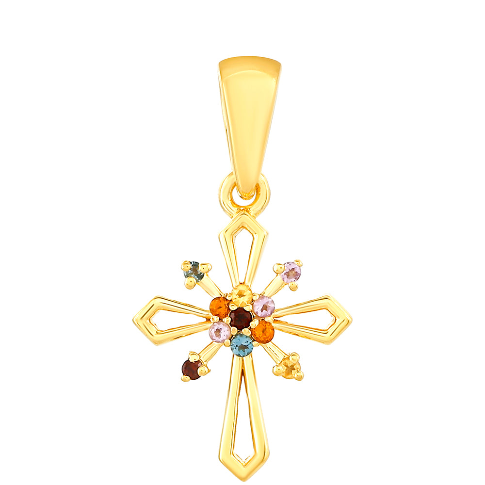Goldplattierter Silberanhänger mit Amethyst und Citrin aus Madeira 1