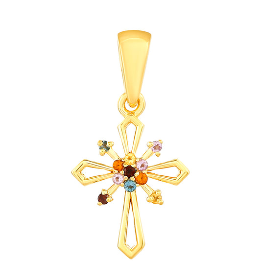 Goldplattierter Silberanhänger mit Amethyst und Citrin aus Madeira