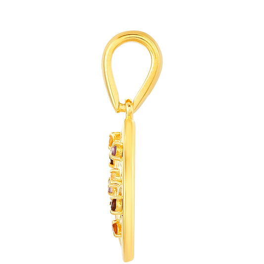 Goldplattierter Silberanhänger mit Amethyst und Citrin aus Madeira