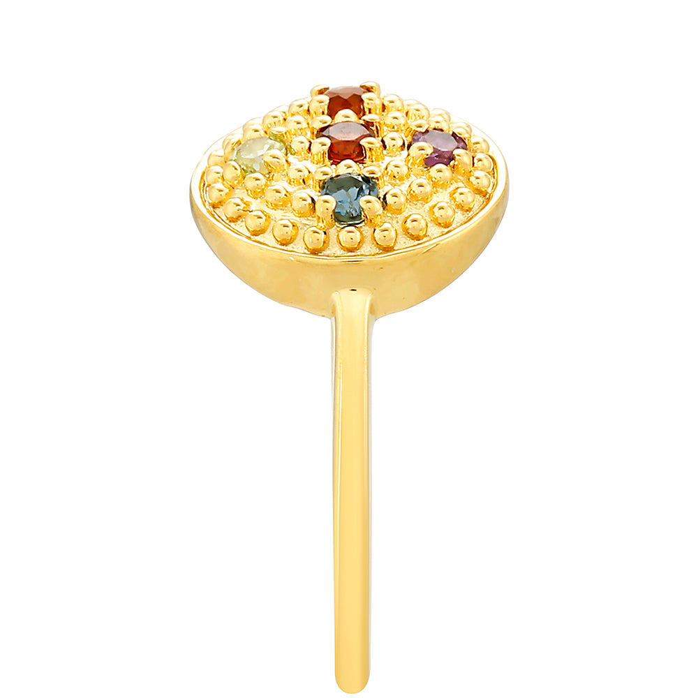 Goldplattierter Silberring mit Amethyst und Citrin aus Madeira 3