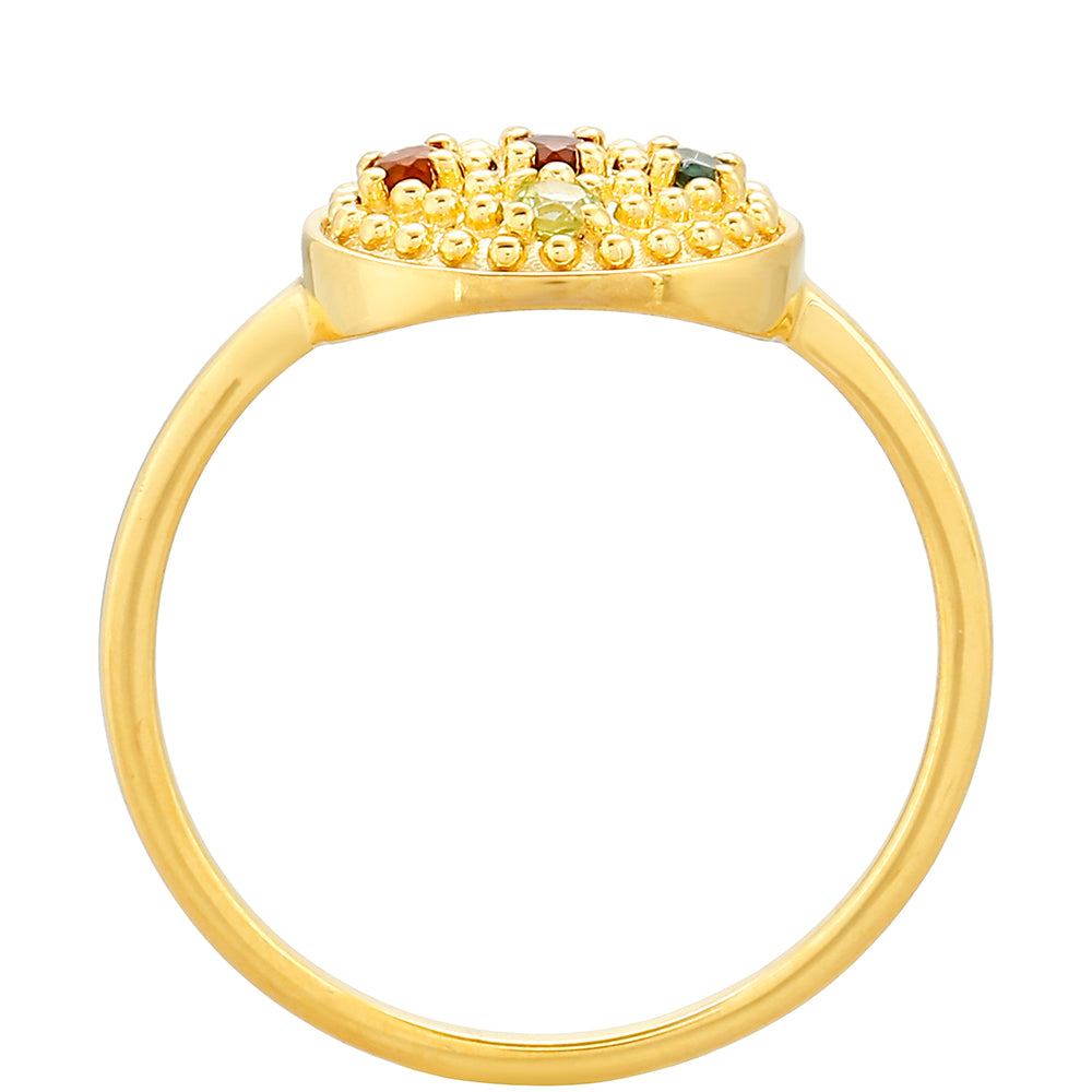 Goldplattierter Silberring mit Amethyst und Citrin aus Madeira 4