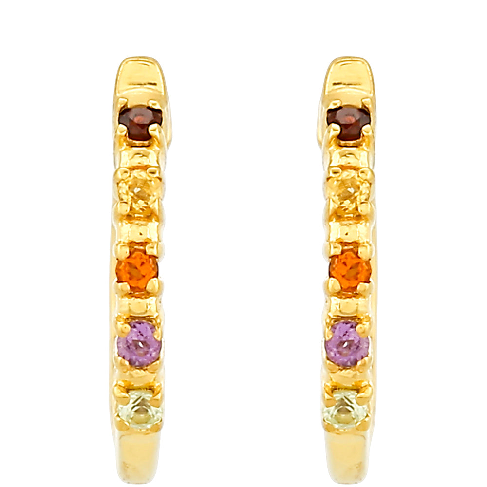 Goldplattierte Silberohrringe mit Amethyst und Citrin aus Madeira 1