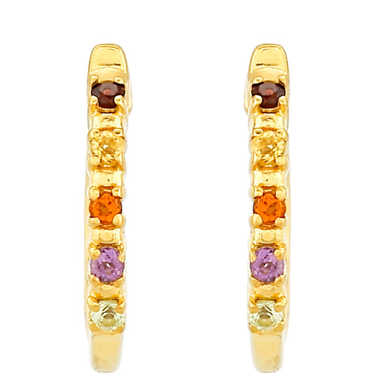 Goldplattierte Silberohrringe mit Amethyst und Citrin aus Madeira