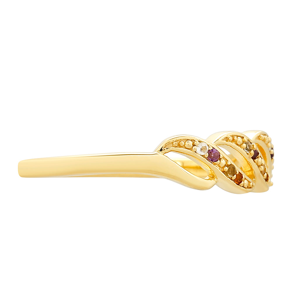 Goldplattierter Silberring mit Amethyst und Citrin aus Madeira 2