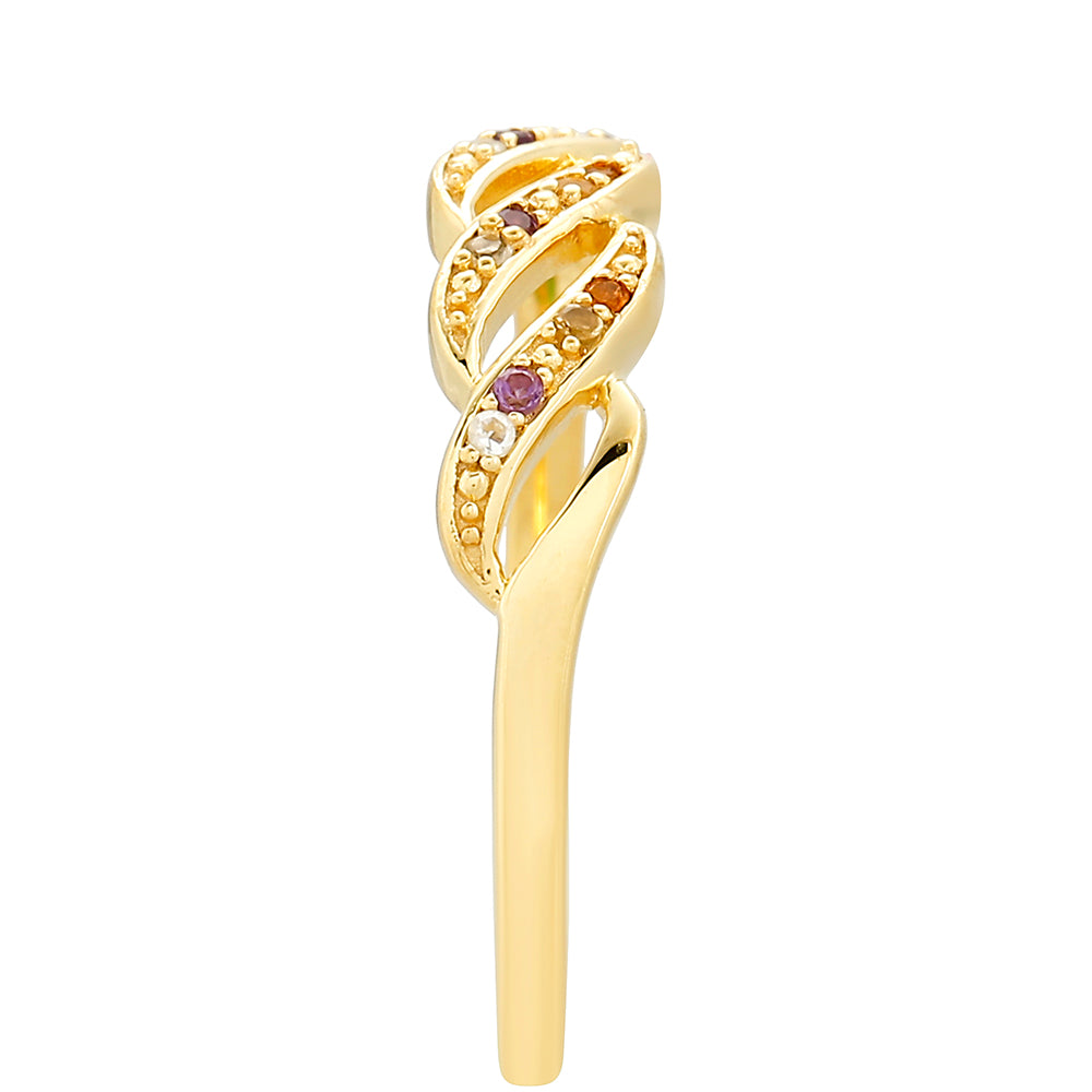 Goldplattierter Silberring mit Amethyst und Citrin aus Madeira 3