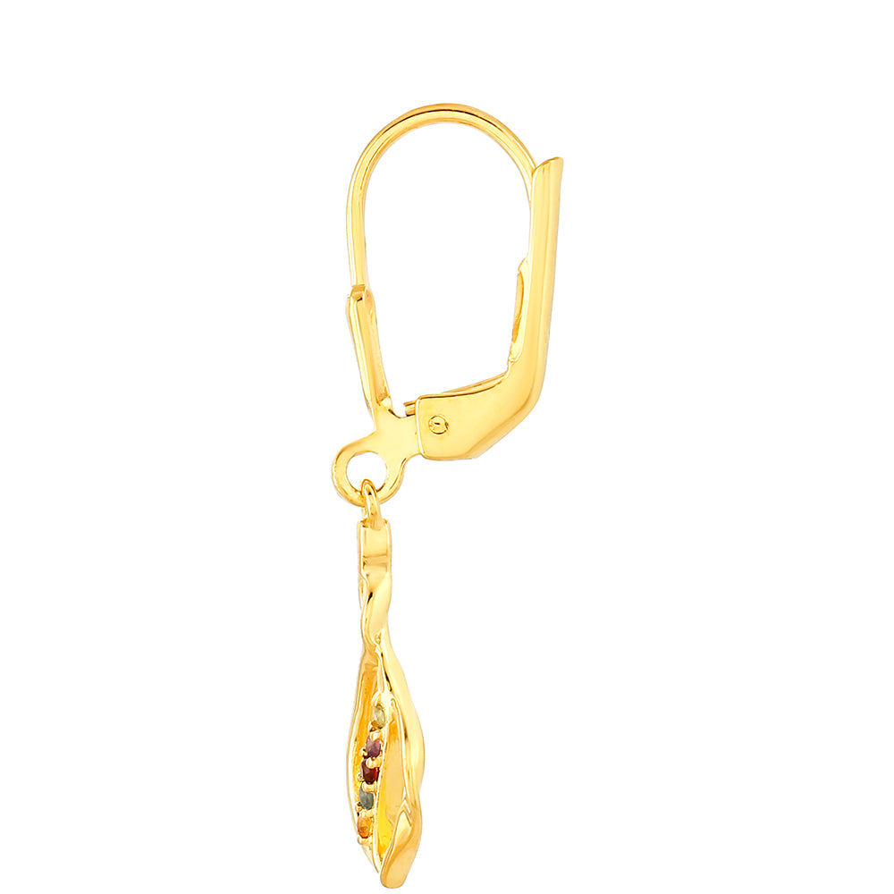 Goldplattierte Silberohrringe mit Amethyst und Zitrin