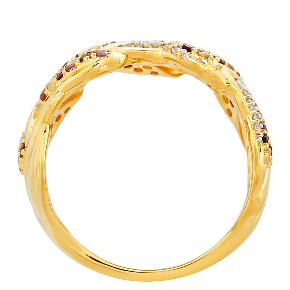 Goldplattierter Silberring mit Amethyst und Citrin aus Madeira 4