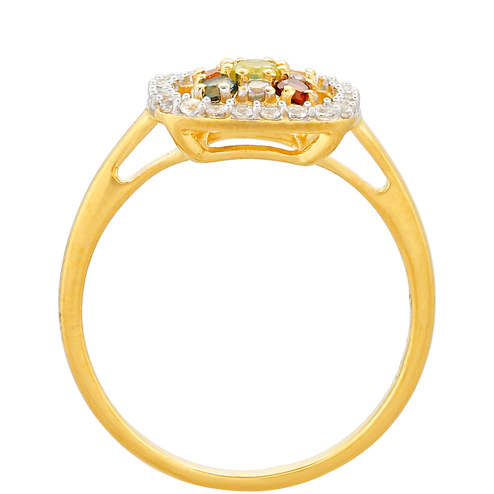 Goldplattierter Silberring mit Tansanit und Citrin aus Madeira 4