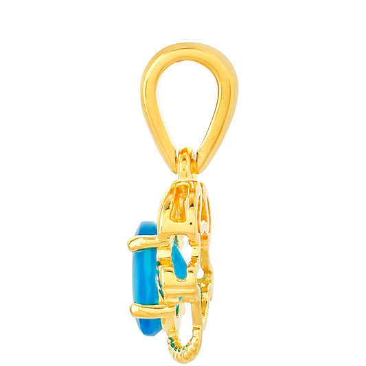 Goldplattierter Silberanhänger mit äthiopischem Paraiba-Blauopal