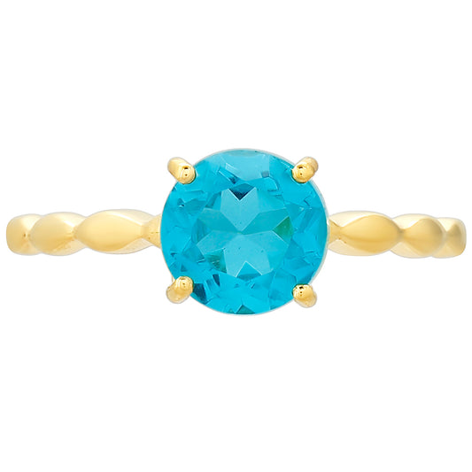 Goldplattierter Silberring mit Paraiba Quarz