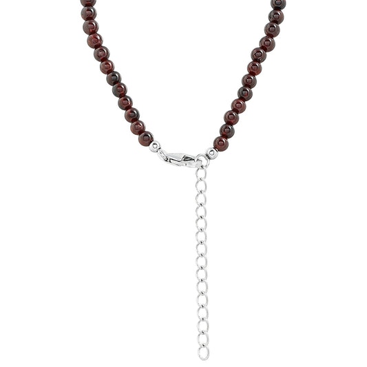 Silberhalskette mit Granat
