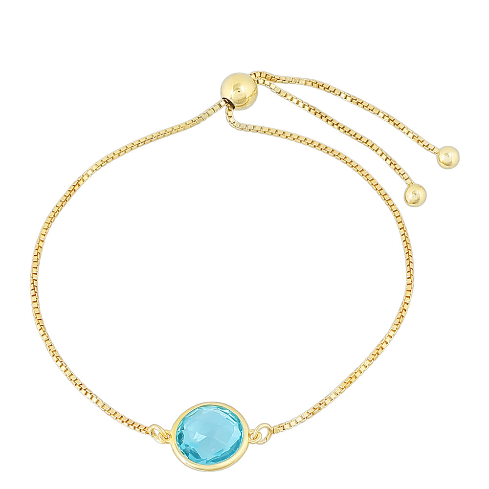 Goldplattiertes Silberarmband mit Paraiba Quarz