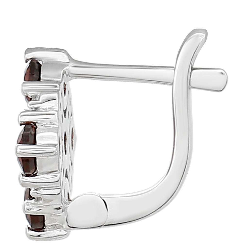 Silberohrringe mit Granat und weißem Topas