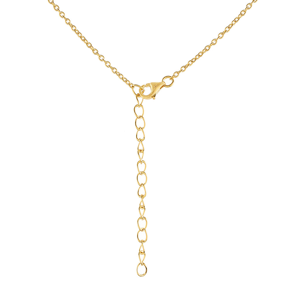 Goldplattierte Silberhalskette mit barocker Süßwasserzuchtperle und weißem Topas