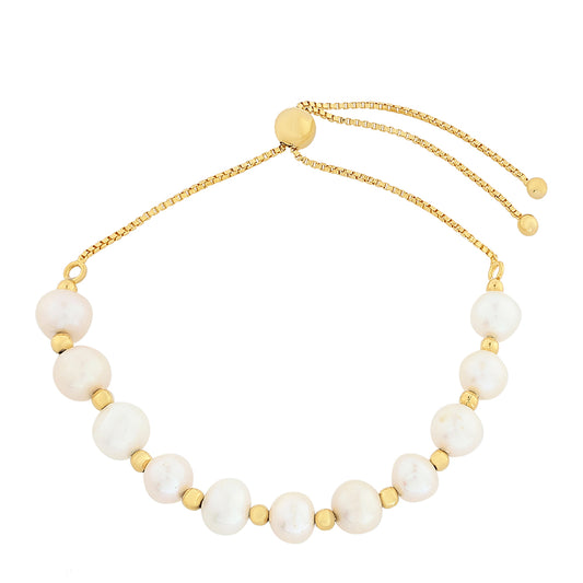 Goldplattiertes Silberarmband mit barocker Süßwasserzuchtperle
