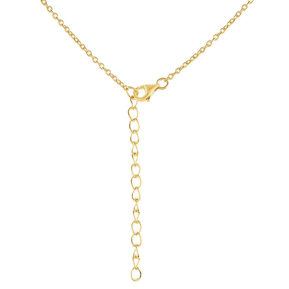 Goldplattierte Silberhalskette mit barocker Süßwasserzuchtperle und weißem Topas