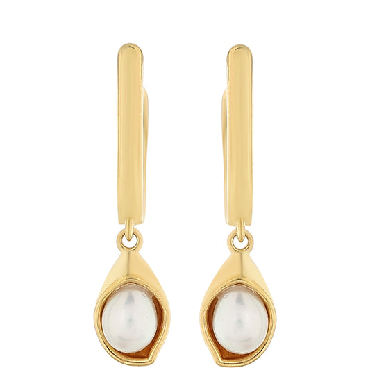 Goldplattierte Silberohrringe mit barocker Süßwasserzuchtperle