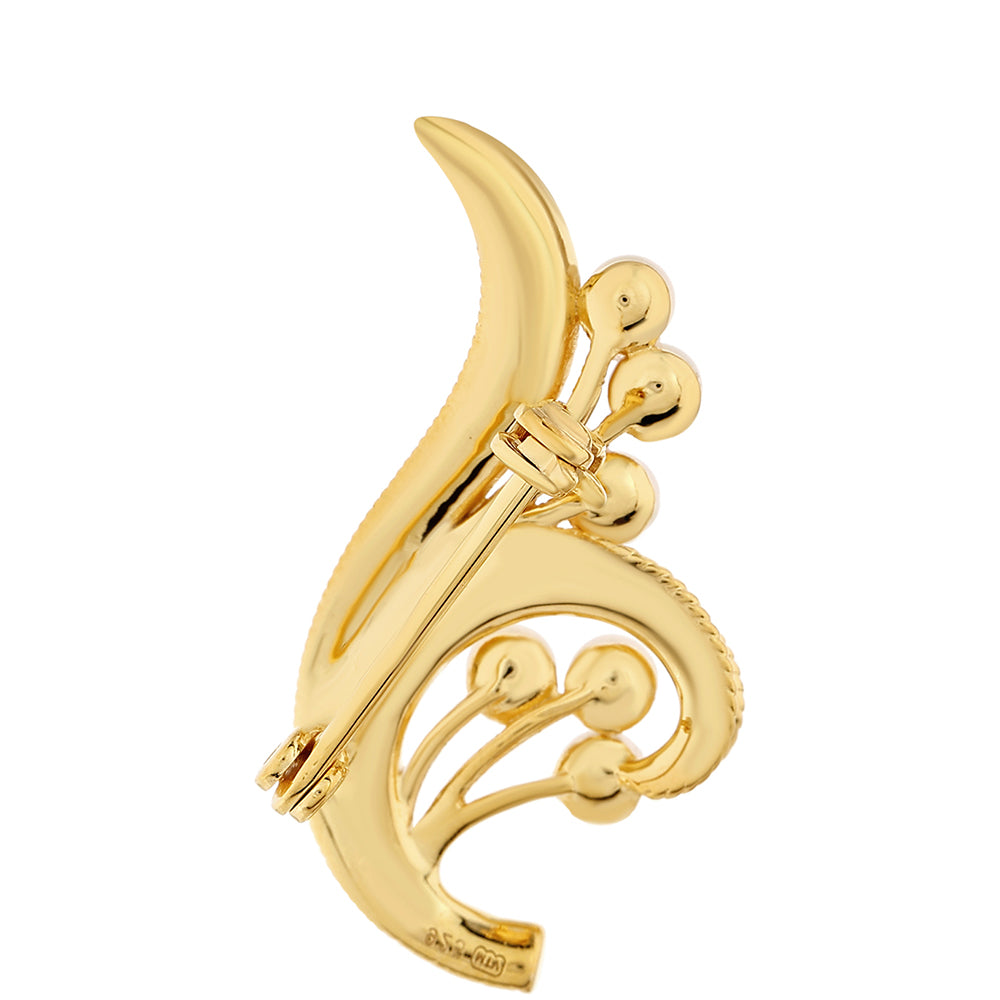 Goldplattierte Silberbrosche mit barocker Süßwasserzuchtperle
