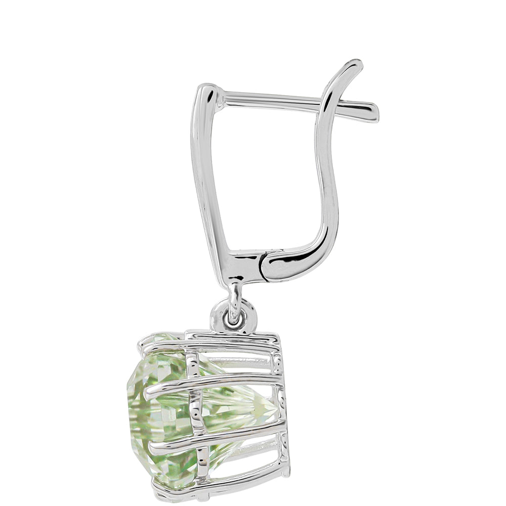 Silberohrringe mit grünem Amethyst