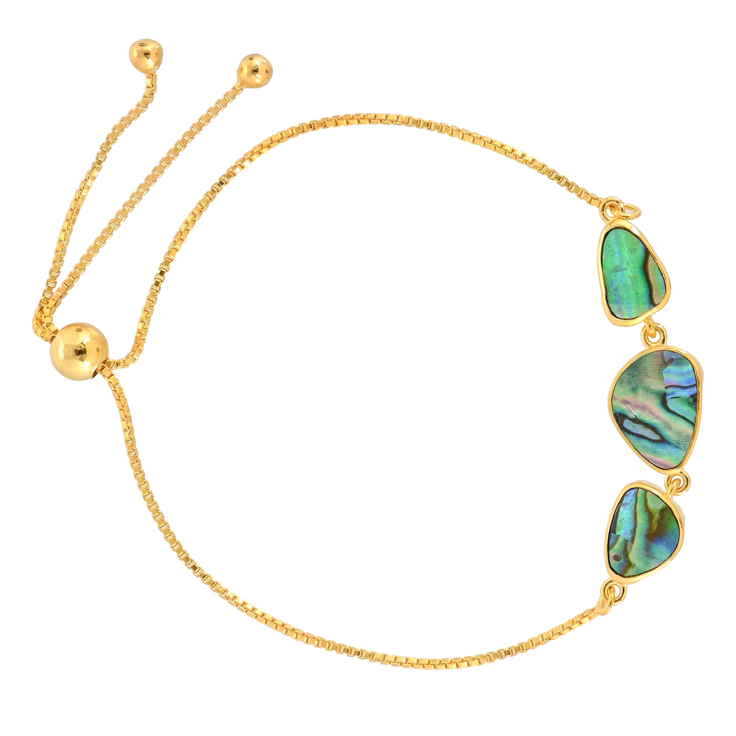 Goldplattiertes Silberarmband mit Abalone Muschel