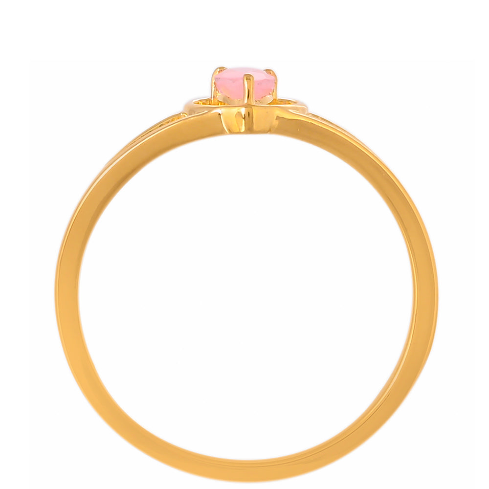 Goldplattierter Silberring mit äthiopischem neon pink Opal
