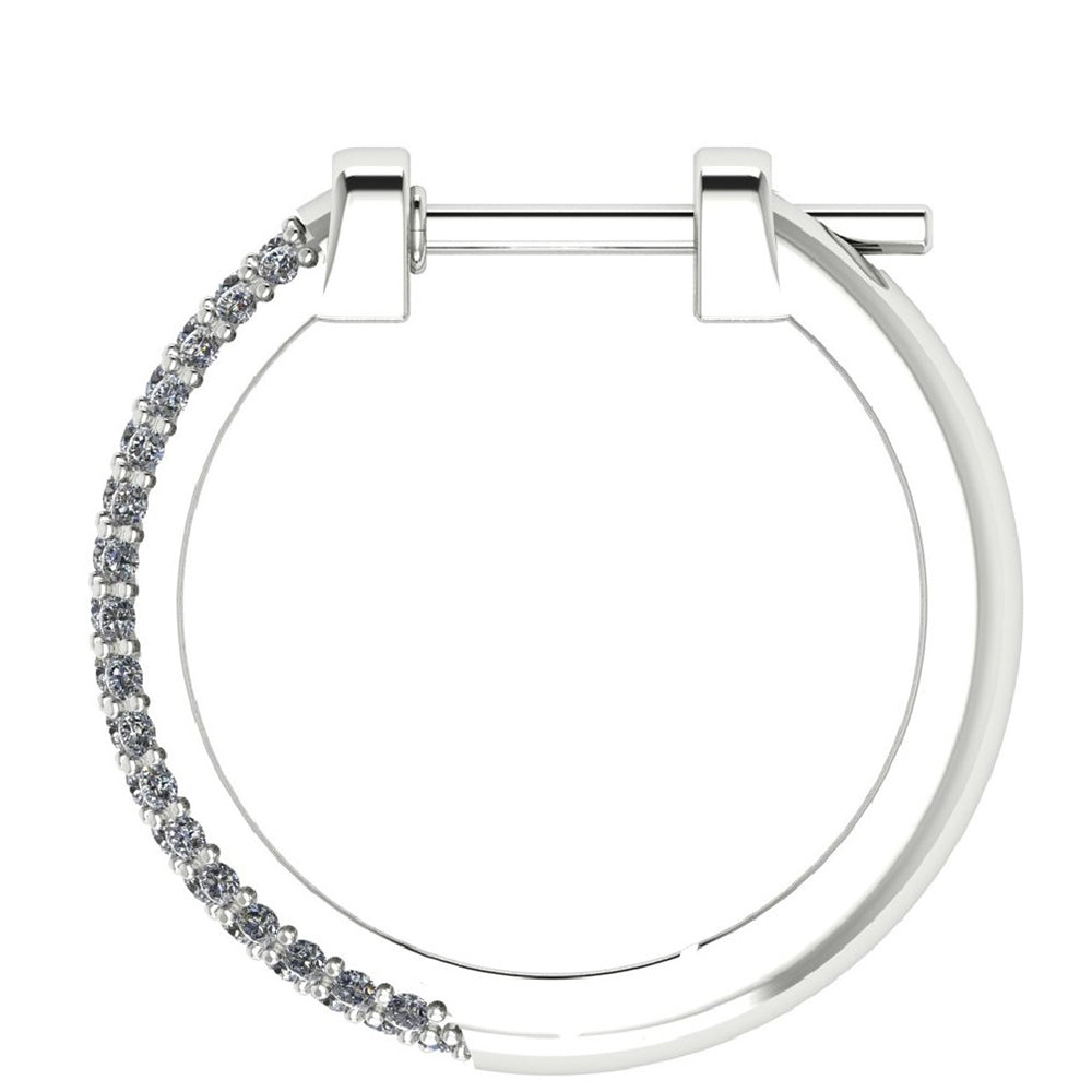 14 Kt Weißgoldohrringe mit weißem Diamant