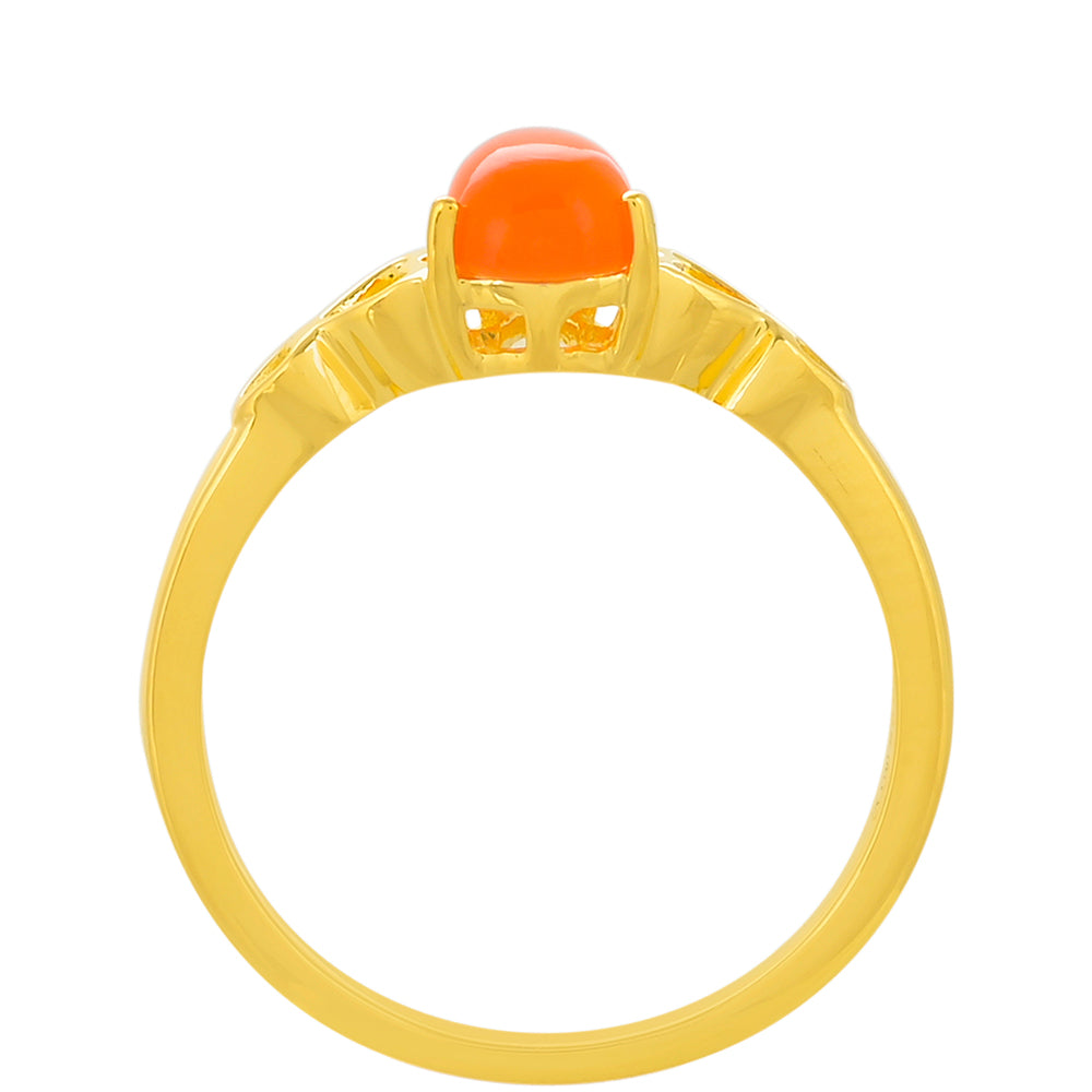 Goldplattierter Silberring mit Karneol