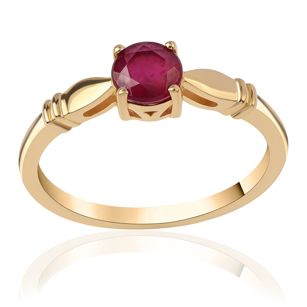 Goldplattierter Silberring mit Rubin aus Mosambik
