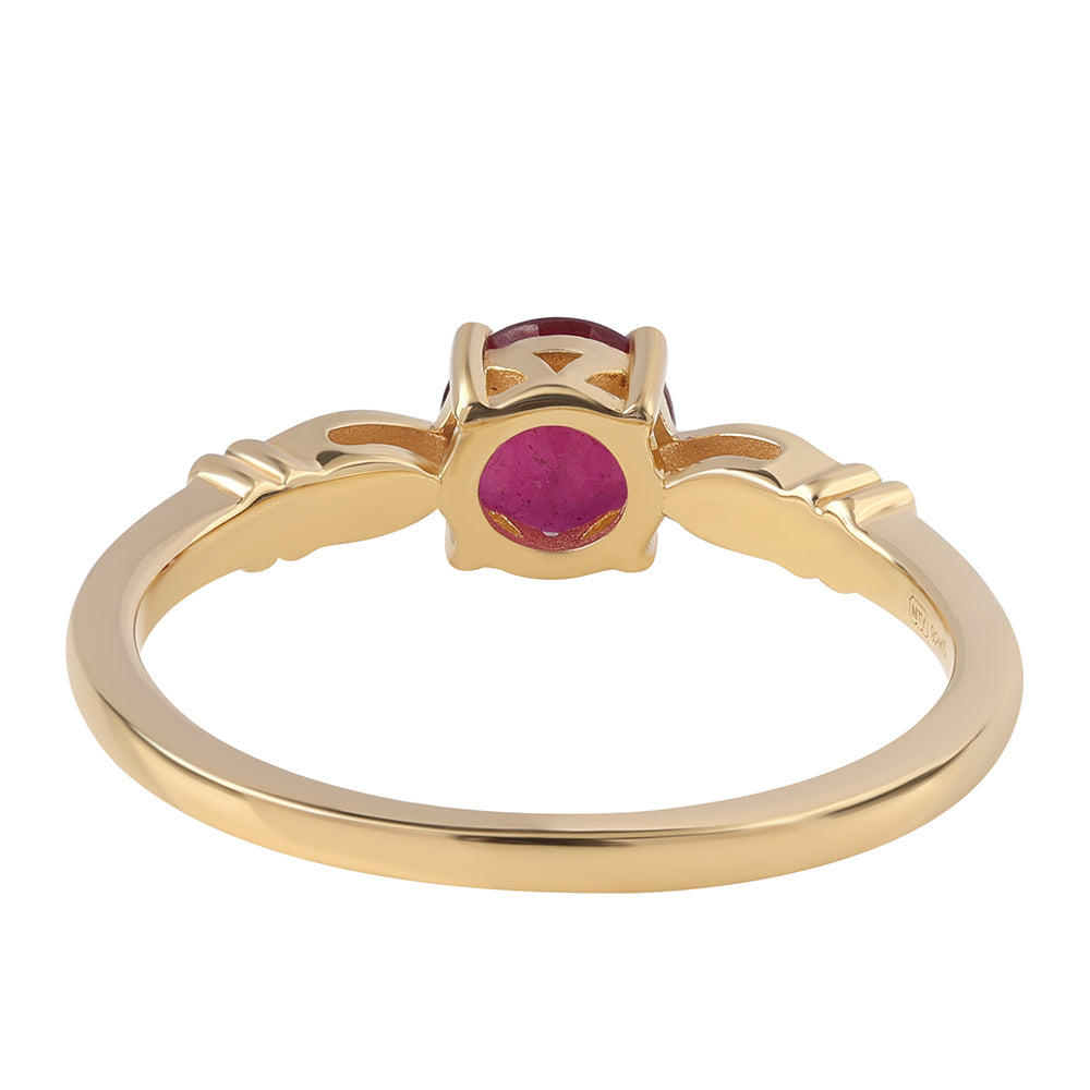 Goldplattierter Silberring mit Rubin aus Mosambik