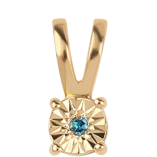 Goldplattierter Silberanhänger mit blauem Diamant