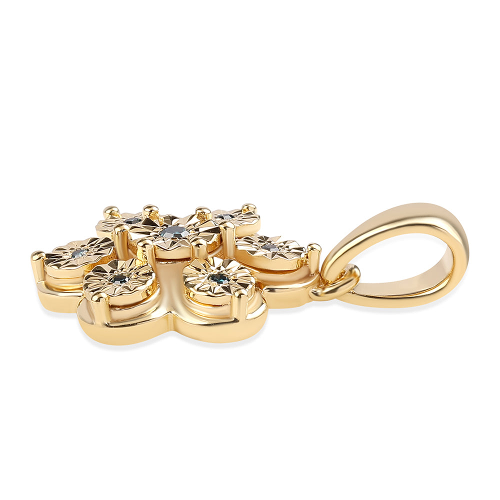 Goldplattierter Silberanhänger mit blauem Diamant