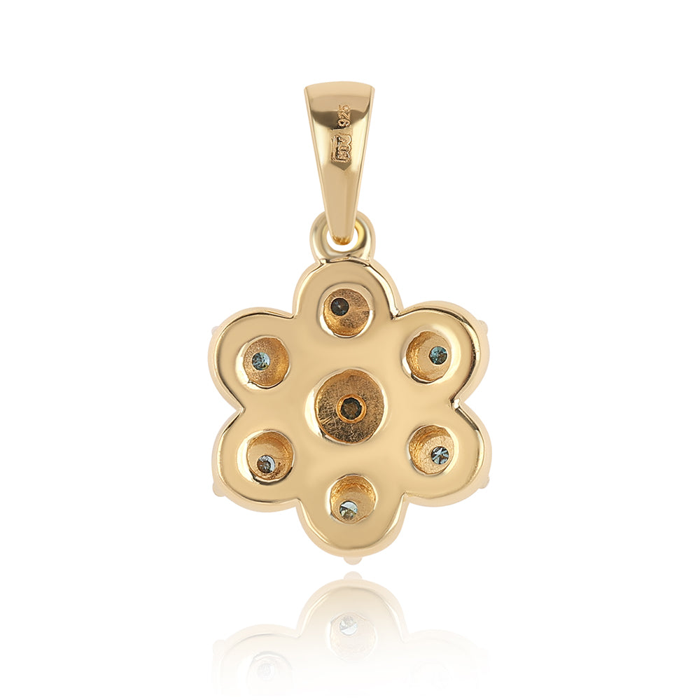 Goldplattierter Silberanhänger mit blauem Diamant
