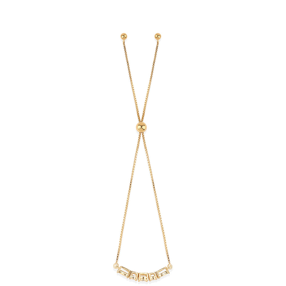 Goldplattiertes Silberarmband mit blauem Diamant