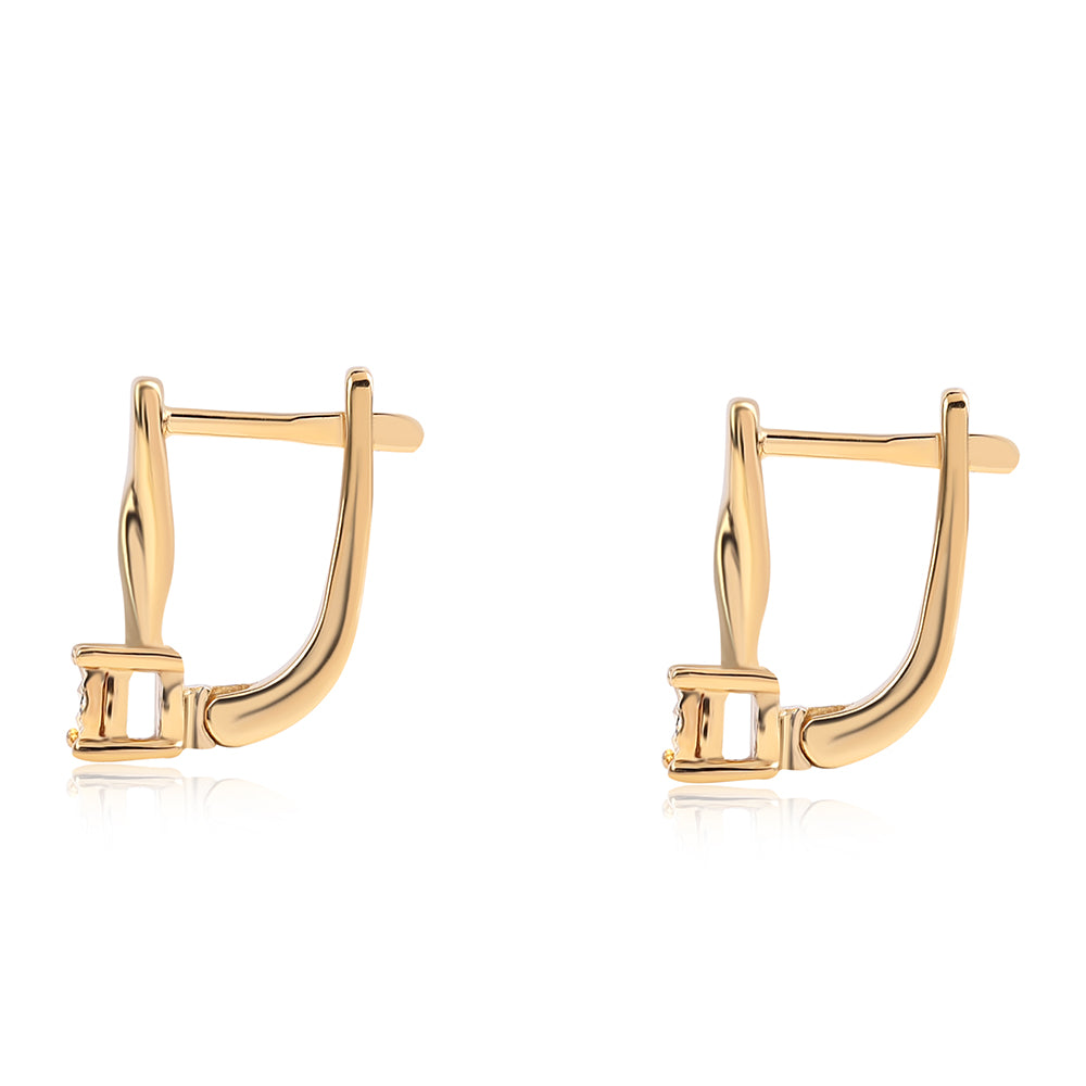 Goldplattierte Silberohrringe mit blauem Diamant