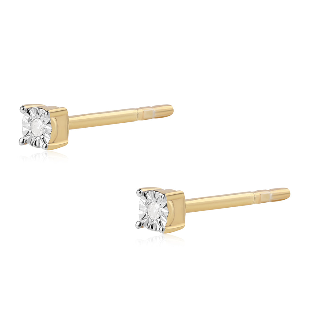 Goldplattierte Silberohrringe mit weißem Diamant