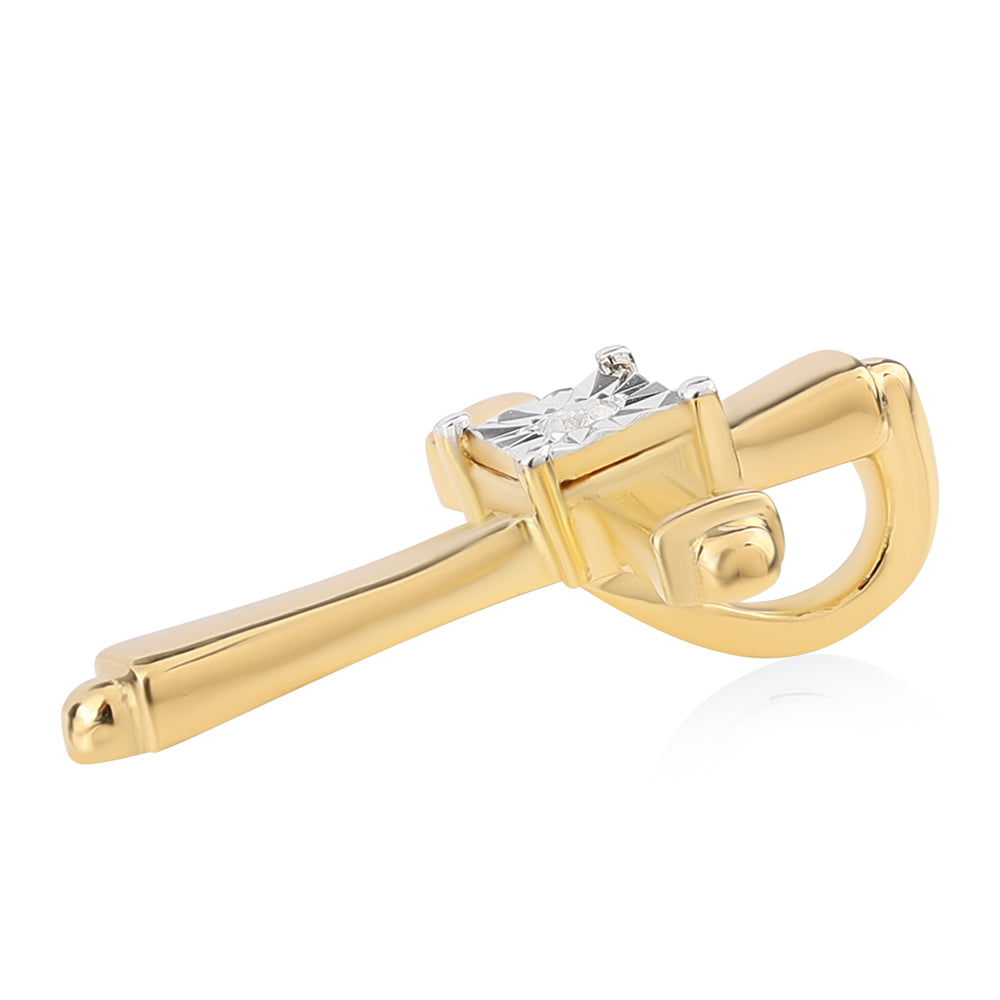 Goldplattierter Silberanhänger mit weißem Diamant