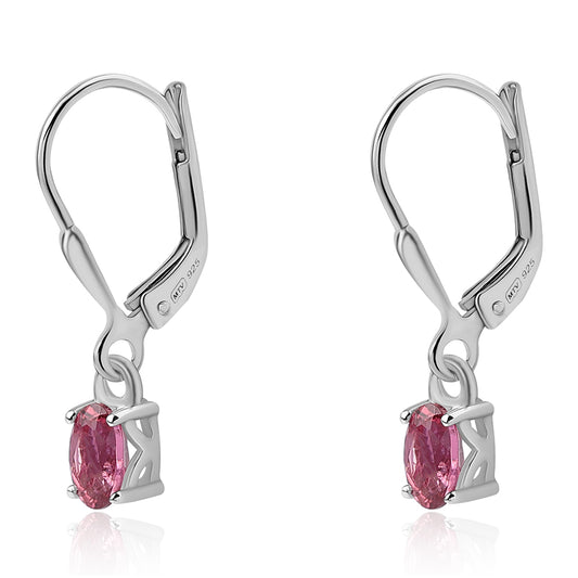 Silberohrringe mit Rubellit aus Cruzeiro