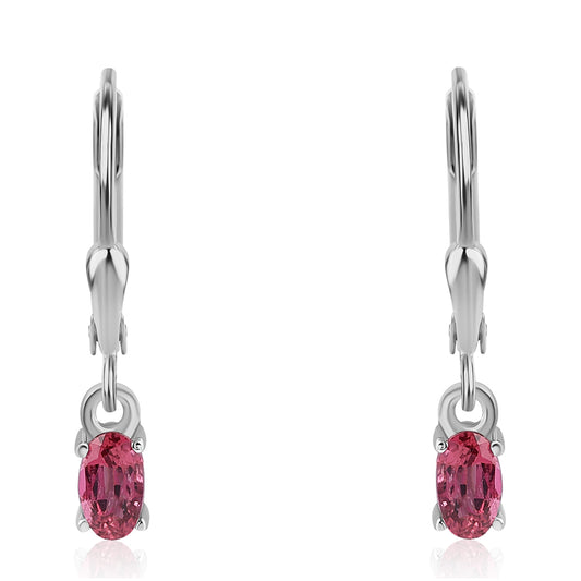 Silberohrringe mit Rubellit aus Cruzeiro
