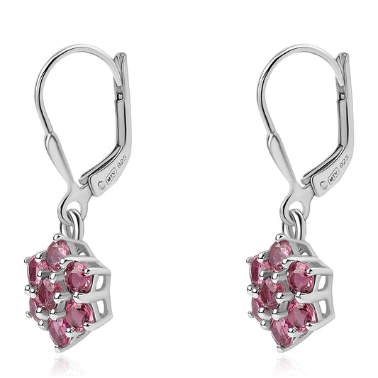 Silberohrringe mit Rubellit aus Cruzeiro