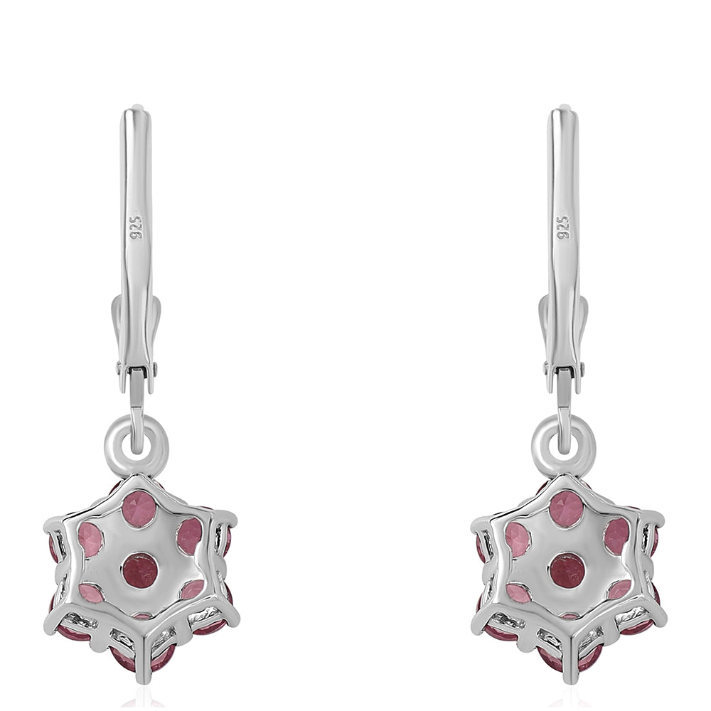 Silberohrringe mit Rubellit aus Cruzeiro