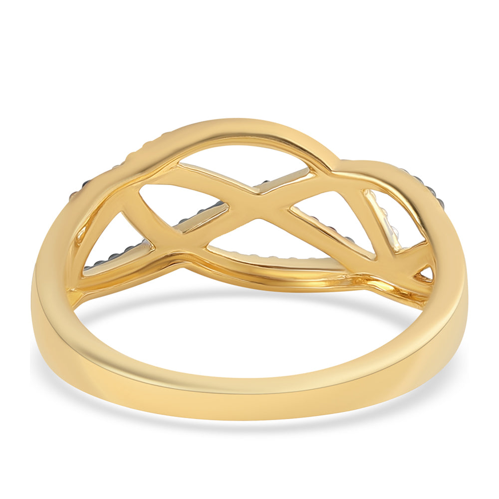 Goldplattierter Silberring mit blauem Diamant