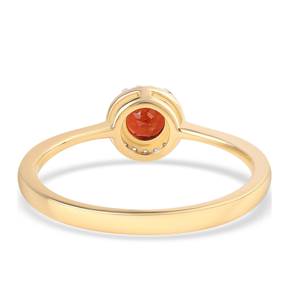 Goldplattierter Silberring mit Barton Granat und weißem Topas