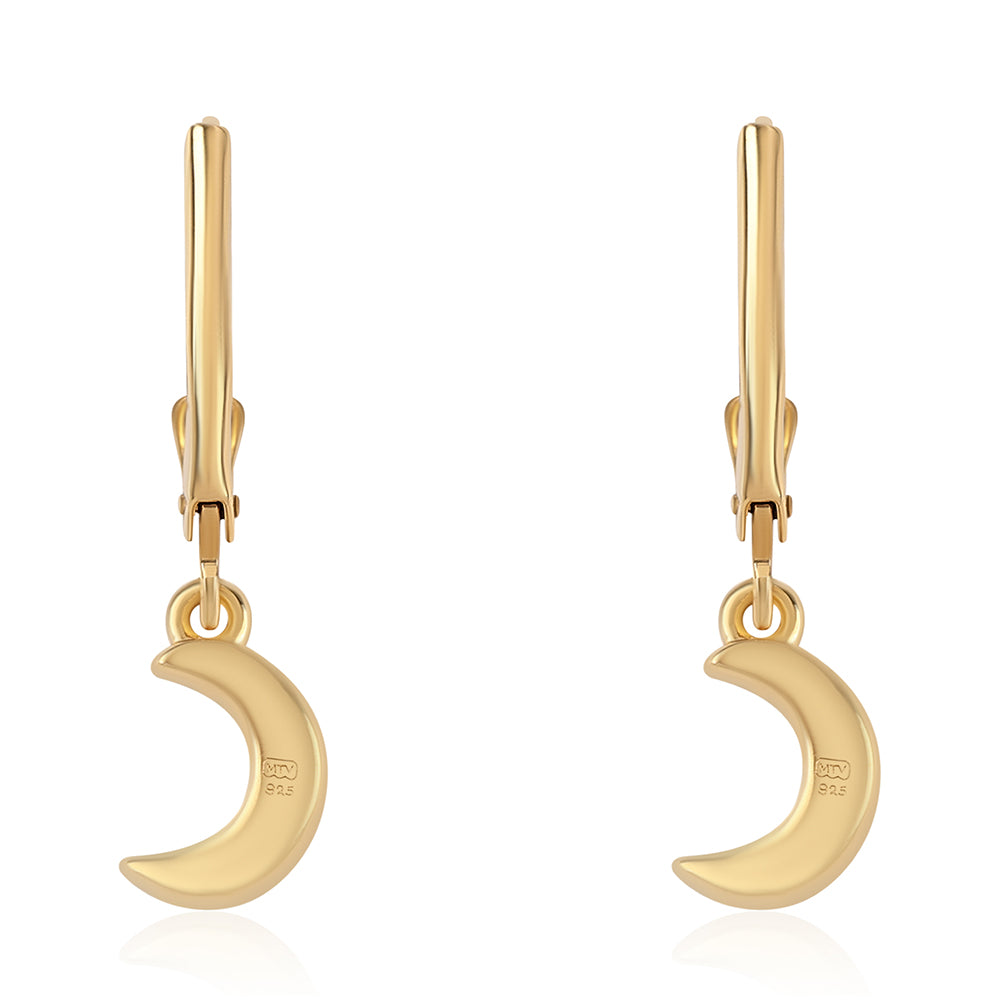 Goldplattierte Silberohrringe mit blauem Diamant